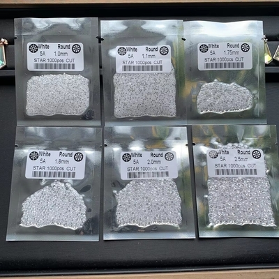 5A Qualität 1000 Stück/Tasche 1 mm - 3,0 mm Stein Edelsteine Weiß Kubischer Zirkon für Schmuck