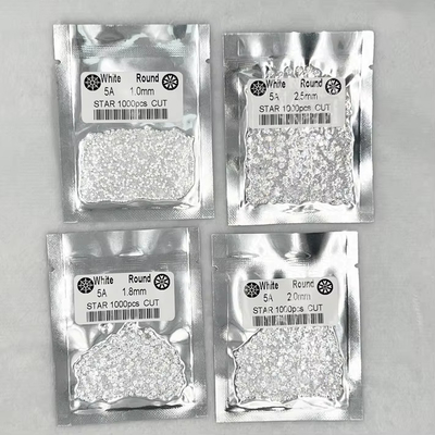 5A Qualität 1000 Stück/Tasche 1 mm - 3,0 mm Stein Edelsteine Weiß Kubischer Zirkon für Schmuck