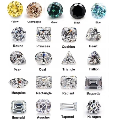 Prinzessin Grün Gelb Rosa Moissanite Stein VVS Loose Kissen Mosanita Diamant Roségold Moissanite Verlobungsringe