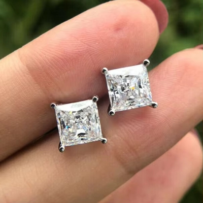 Stud Ohrringe Moissanite Diamant Herz Prinzessin Asscher Kissen Runde Brillante Schnitt Charles VVS Loose Edelstein