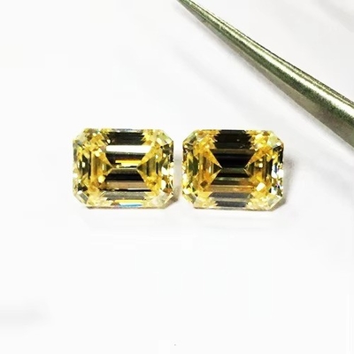 Leuchtende Gelbe Moissanite Gem Radiant Cut GRA VVS Loose Mosanite Diamant Für Gold Ring