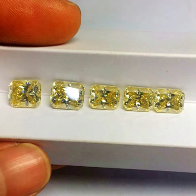 Leuchtende Gelbe Moissanite Gem Radiant Cut GRA VVS Loose Mosanite Diamant Für Gold Ring