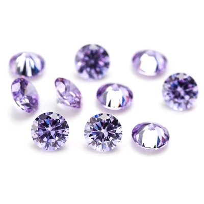 Großhandel 3A Farben CZ Steine Rundschnitt 3,0 mm 9,0 mm Kubik Loose Moissanite Diamant Für Silberschmuck