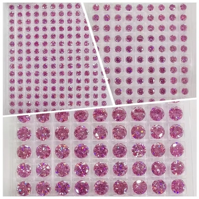 GRA-Zertifikat Rosa Farbe 3 mm bis 12 mm Moissanit Diamant VVS1 Runde Brillante Schnitt Locker Moissanit Steine