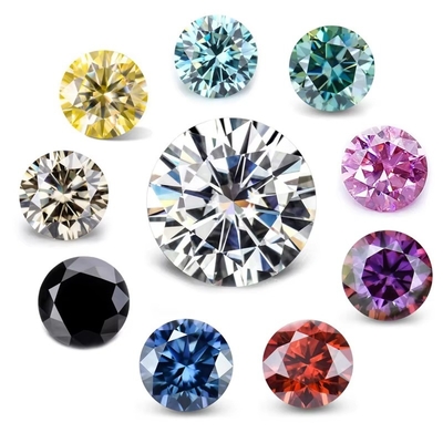 Gem Best Round Cut Dunkelgrüner Locker Mossanit Stein für Frauen Hochzeitsbänder Optische Spezialeffekte Farbspiele oder Feuer