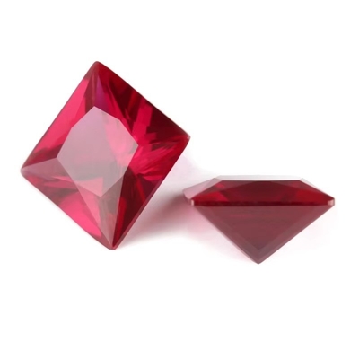 Prinzessin Quadrat Schnitt Synthetischer Rubin 5# Korund Loose Edelstein Moissanite Für Verlobungsringe
