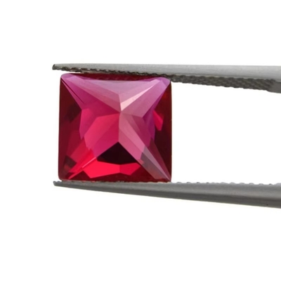 Prinzessin Quadrat Schnitt Synthetischer Rubin 5# Korund Loose Edelstein Moissanite Für Verlobungsringe