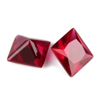 Prinzessin Quadrat Schnitt Synthetischer Rubin 5# Korund Loose Edelstein Moissanite Für Verlobungsringe