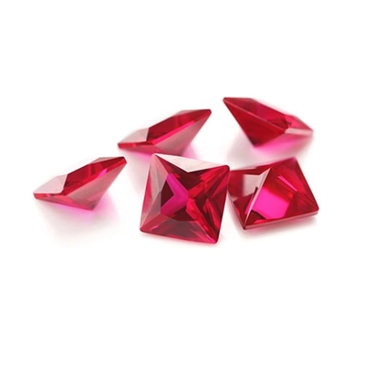 Prinzessin Quadrat Schnitt Synthetischer Rubin 5# Korund Loose Edelstein Moissanite Für Verlobungsringe
