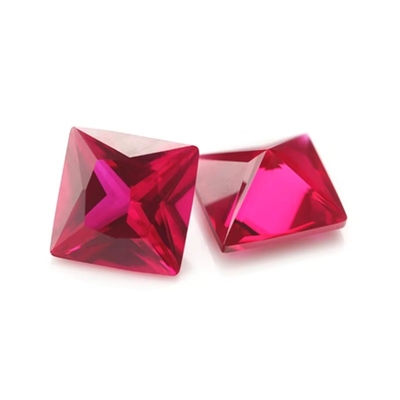 Prinzessin Quadrat Schnitt Synthetischer Rubin 5# Korund Loose Edelstein Moissanite Für Verlobungsringe