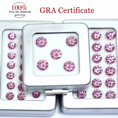 Fabrik Großhandel Pink Moissanite Diamant Runder Brillanten Schnitt 3,0 mm 12,0 mm VVS1 lose Moissanit Steine 4 Karat Ring