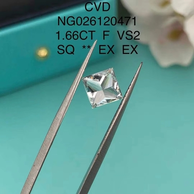 IGI-Zertifikat NGIC Lab Grown Diamond Princess Square Cut 1.66ct F VS2 Loose Hpht Cvd Diamant Moissanite