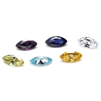 30 Farben CZ Steine Marquise Schnitt 3x1.5mm Synthetische Kubik Zirkonia für Schmuckherstellung
