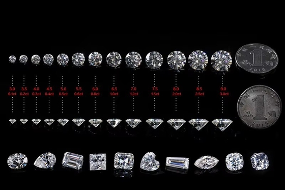 3mm-12mm Laborgewachsen D Farblos VVS1 Moissanit Steine perfekt für Smaragd Prinzessin ovale Birnen Marquise und Kissen Formen