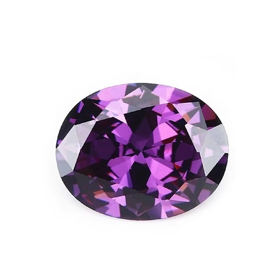 8x6mm Loser Edelstein Europäischer Maschinenschnitt Amethyst Farbe Oval Form Synthetische Kubik Zirkonia Schwarz