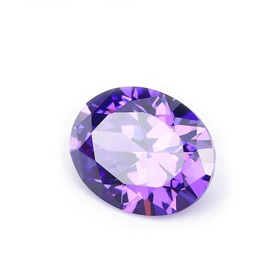 8x6mm Loser Edelstein Europäischer Maschinenschnitt Amethyst Farbe Oval Form Synthetische Kubik Zirkonia Schwarz