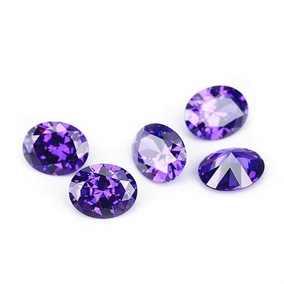 8x6mm Loser Edelstein Europäischer Maschinenschnitt Amethyst Farbe Oval Form Synthetische Kubik Zirkonia Schwarz