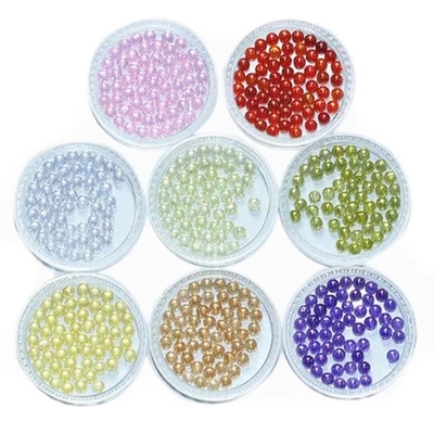 Roundball Granat Peridot Rosa Farben CZ Perlen Synthetische Kubik Zirkonia Loose Edelstein Für Diamant Ohrringe