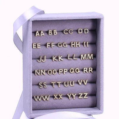 Mode Sterling Silber A-z Alphabet Ohrringe 18k Gold Plattiert 925 Silber Brief Stud Ohrringe