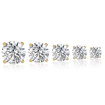 Koreanische Mode Ohrringe Schmuck 925 Sterling Silber Klassiker Einzeldiamant Ohrringe 2-10mm Zirkonia Stud Ohrringe Für Frauen