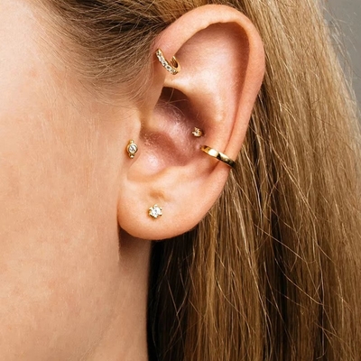 925 Sterling Silber Großhandel Schmuck Minimalist Kleine 925 Sterling Silber Zirkon Stud Ohrringe Goldplattierte Ohrringe Für Frauen
