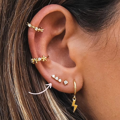 925 Sterling Silber Großhandel Schmuck Minimalist Kleine 925 Sterling Silber Zirkon Stud Ohrringe Goldplattierte Ohrringe Für Frauen