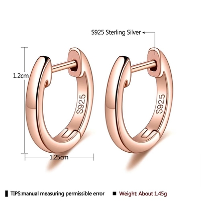 Goldplattiert 925 Sterling Silber Einfachmanschetten Ohrring Gold Vermeil Hoop Huggie Kleine Stud Ohrringe Frauen Schmuck
