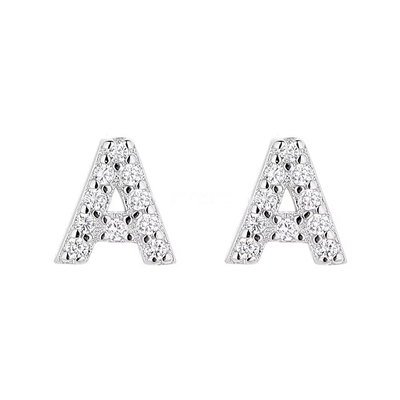 925 Sterling Silber Brief Ohrring Stift ABC Schmuck Stift Ohrringe mit Rhodium beschichtet für Frauen