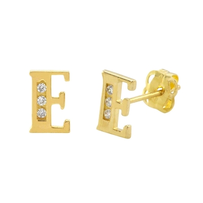 Mode-Studs Sterling-Silber-Ehrringe Schmuck anpassen 18K Gold Plattiert Mode-Brief-Ohrring