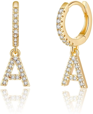 Mode-Studs Sterling-Silber-Ehrringe Schmuck anpassen 18K Gold Plattiert Mode-Brief-Ohrring