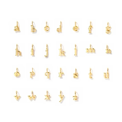18k Goldplattiert 925 Sterling Silber Metall 26 Alphabet Anfangsbuchstaben Charme Halsketten