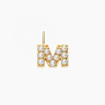 925 Sterling Silber Alphabets Ohrringe Stiele Trendy Schmuck Perle Gold Alphabets Initial Letter Charm Anhänger
