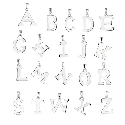 925 Sterling Silber Alphabetschrift Halskette Anhänger Personalisierte Initial Charms Schmuck
