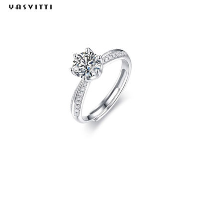 0.07oz 0.57in Sterling Silver Faith Ring ODM Rundschnitt Zirkon-Ring
