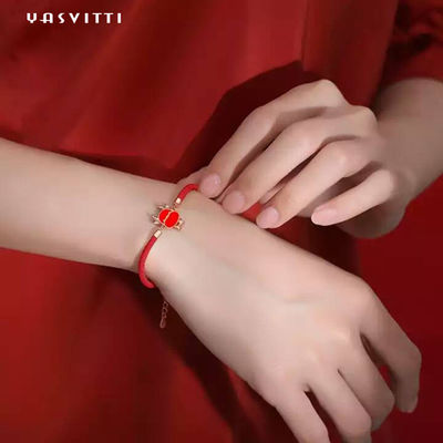 19.5cm Schnur-Armband ODM 2,9 Gramm-Sterling Silver Jewelry Bracelets Hearts CZ rotes