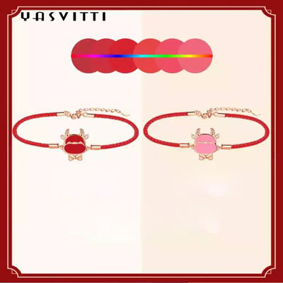 19.5cm Schnur-Armband ODM 2,9 Gramm-Sterling Silver Jewelry Bracelets Hearts CZ rotes