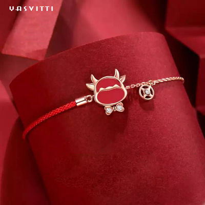 19.5cm Schnur-Armband ODM 2,9 Gramm-Sterling Silver Jewelry Bracelets Hearts CZ rotes
