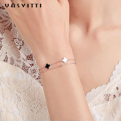 20cm des Blatt-0.12oz vier bleifreies silbernes Schieber-Armband Klee-Armband-925
