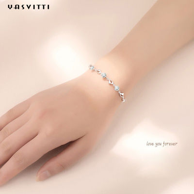7.9in 4.6g Sterling Silver Jewelry Bracelets Sterling silbernes Herz-Armband ODM