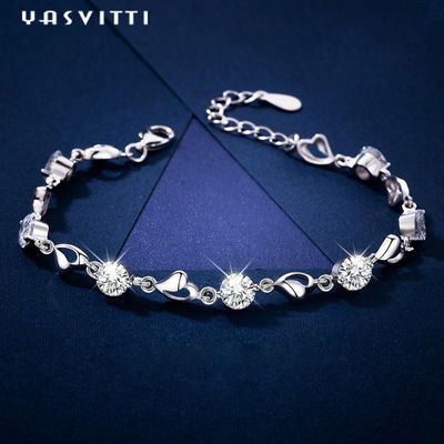 7.9in 4.6g Sterling Silver Jewelry Bracelets Sterling silbernes Herz-Armband ODM