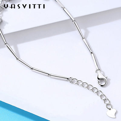 7.7in 0.15oz Sterling Silver Jewelry Bracelets modisches vier Blatt-Klee-Armband SGS