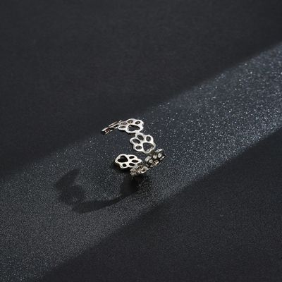 Männer der Haustier-Tatzen-S925 Sterling Silver Opening Ring Fashion und Frauen-Ringe
