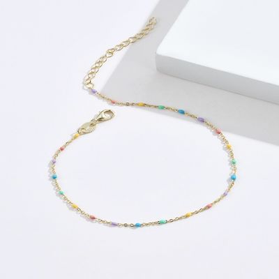 21.2cm 0,8 Gramm-Sterling Silver Rainbow Bracelet Unisex-Zirkon-Armband S925