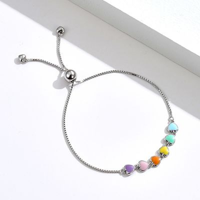 Ball-Schieber-Armband 0.14oz 8.3in Sterling Silver Slider Bracelets 5A CZ silbernes