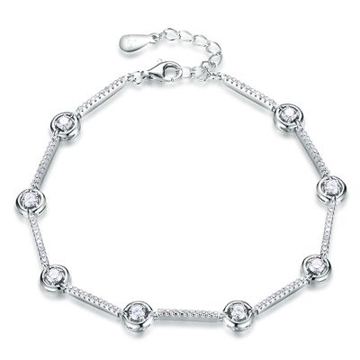 8.07in 5.4g Sterling Silver Jewelry Bracelets S925 5A justierbares Armband-Armband