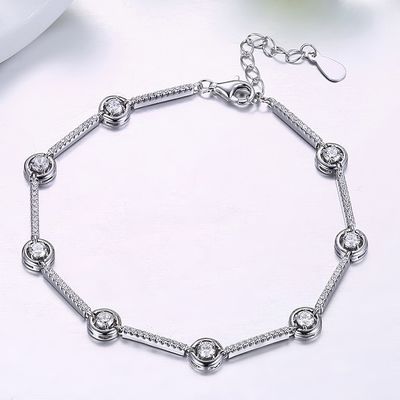 8.07in 5.4g Sterling Silver Jewelry Bracelets S925 5A justierbares Armband-Armband