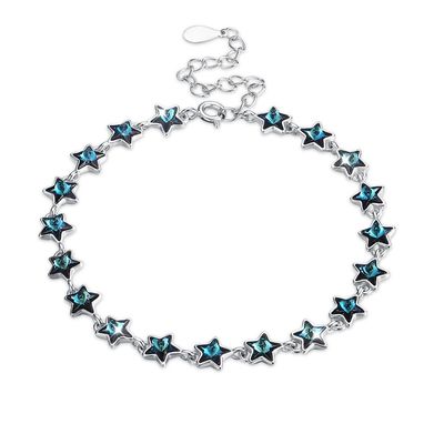 21.7cm 0.22oz Sterling Silver Slider Bracelets Fiance Silber-Crystal Bracelet ODM