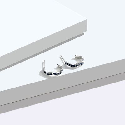 Mond-Stern-Ohrring 0.07oz 1.4x1.2cm Sterling Silver Jewelry Earrings Blue modischer