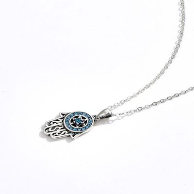 14.5x11mm 220mg Sterling Silver Jewelry Necklaces Turkish 48cm Handhängende Halskette