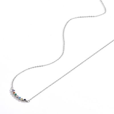 45.5cm 0.07oz Sterling Silver Necklace Chains 5A die Halskette der Zirkon-Männer